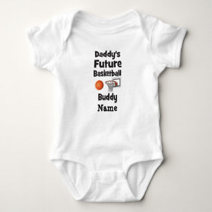 Daddy's Future Basketball Buddy with ball and net Baby Bodysuit