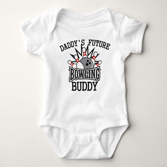 Daddy's Future Bowling Buddy Baby Bodysuit (Front)