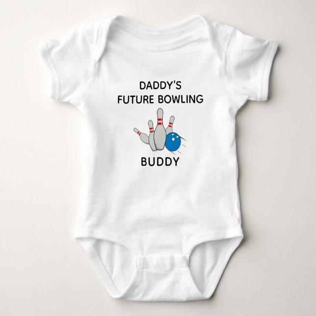Daddy's Future Bowling Buddy - Cute Bowling Baby Bodysuit (Front)