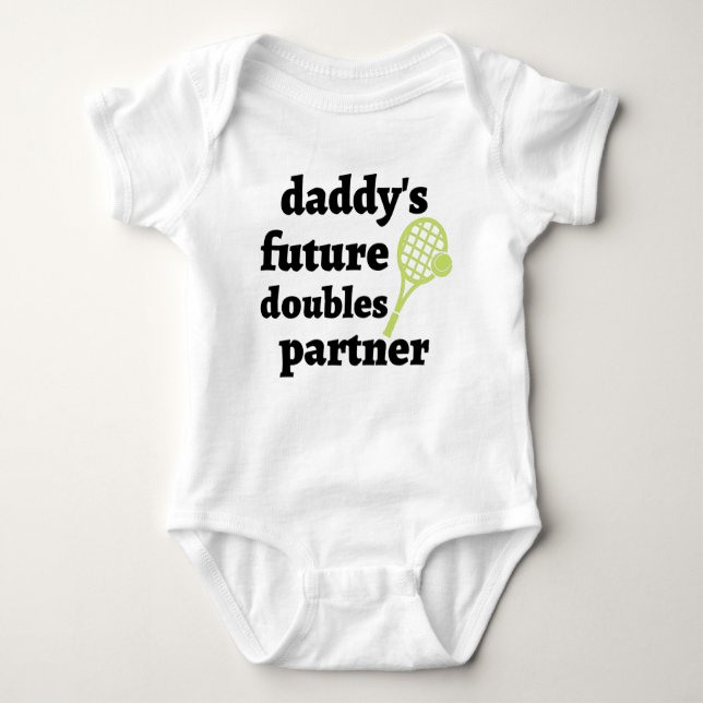 Daddy's Future Doubles Partner Funny Baby Bodysuit (Front)