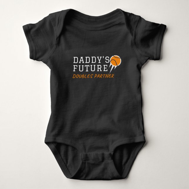 Daddy's Future Doubles Partner Funny Quote Kids Baby Bodysuit (Front)