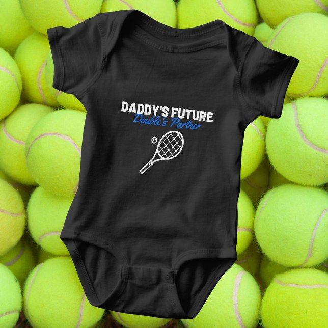 Daddy's Future Doubles Partner Funny Tennis Quote Baby Bodysuit (Creator Uploaded)