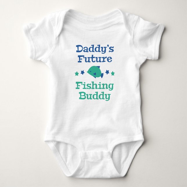 Daddy's Future Fishing Buddy Baby Bodysuit (Front)