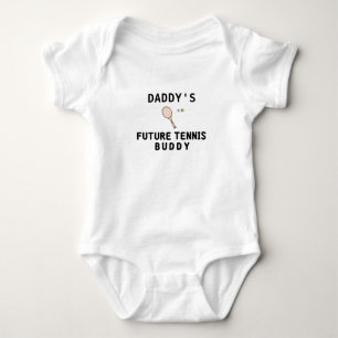 Daddy's Future Tennis Buddy   Cute Tennis Player Baby Bodysuit