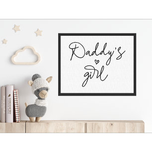 Daddy's Girl Baby Girl Cute Heart Nursery Canvas Print
