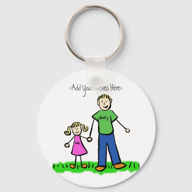 Daddy's Girl Blond Keychain (Custom Names) (Front)
