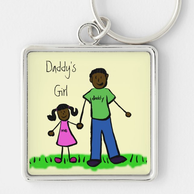 Daddy's Girl Drawing Keychain (Front)