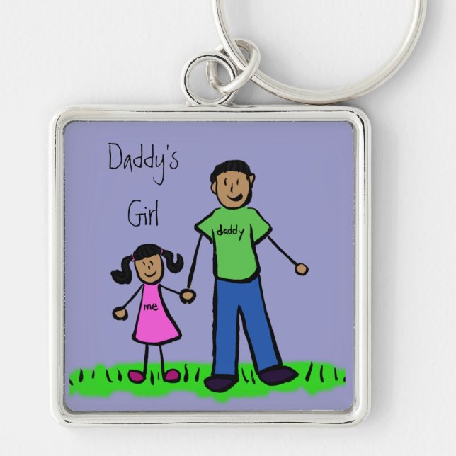 Daddy's Girl Drawing Keychain (Front)