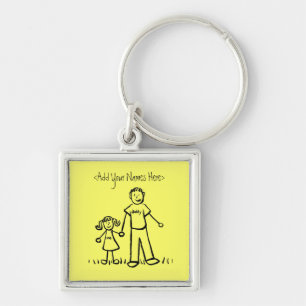 Daddy's Girl Drawing Keychain (Custom Names)