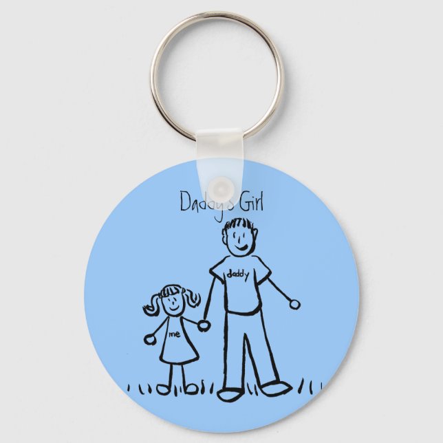 Daddy's Girl Drawing Keychain (Customize) (Front)