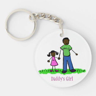 Daddy's Girl Family Art Characters Custom Keychain