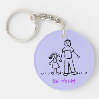 Daddy's Girl Family Art Characters Custom Keychain
