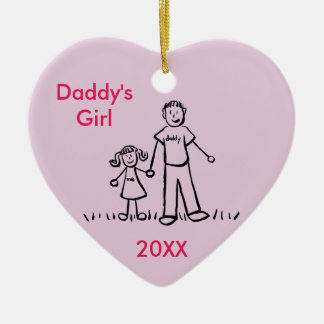 Daddy's Girl Family Character Art Custom Ornament