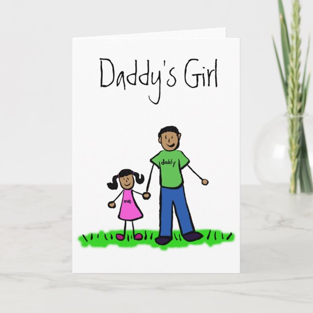 Daddy's Girl Family Character Custom Greeting Card (Front)
