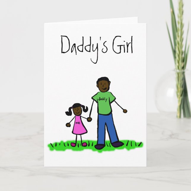 Daddy's Girl Family Character Custom Greeting Card (Front)