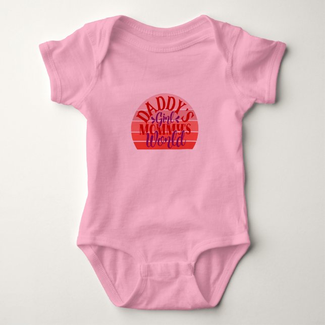 Daddy's Girl Mommy's World Baby Bodysuit (Front)