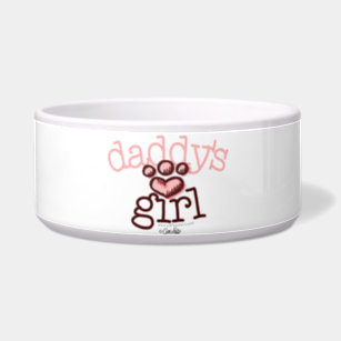 girl dog bowls