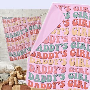 Daddy's Girl Retro Pink  Baby Blanket