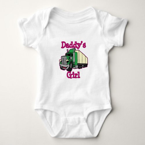 Daddys Girl Truck Driver Baby Bodysuit