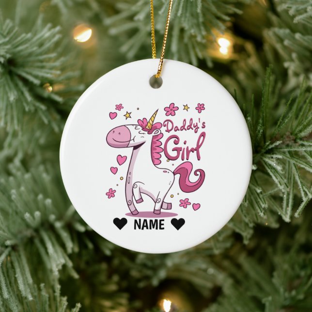 Daddy's Girl Unicorn Ceramic Ornament (Tree)