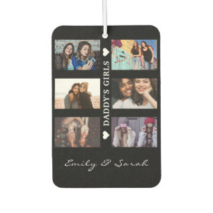 Daddy's Girls Custom 6 Photo collage & Name Air Freshener