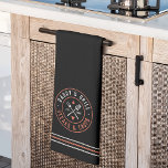 Daddy's Grill Personalized Year Established Kitchen Towel<br><div class="desc">Treat a grill-loving dad to this this awesome custom kitchen towel for Father's Day. A fun addition to his outdoor grilling setup, this cool design for a grillmaster dad features a round logo with "Daddy's Grill, Steaks and Chops" with illustrations of grilling tools, a flame, and a cow. Finish the...</div>