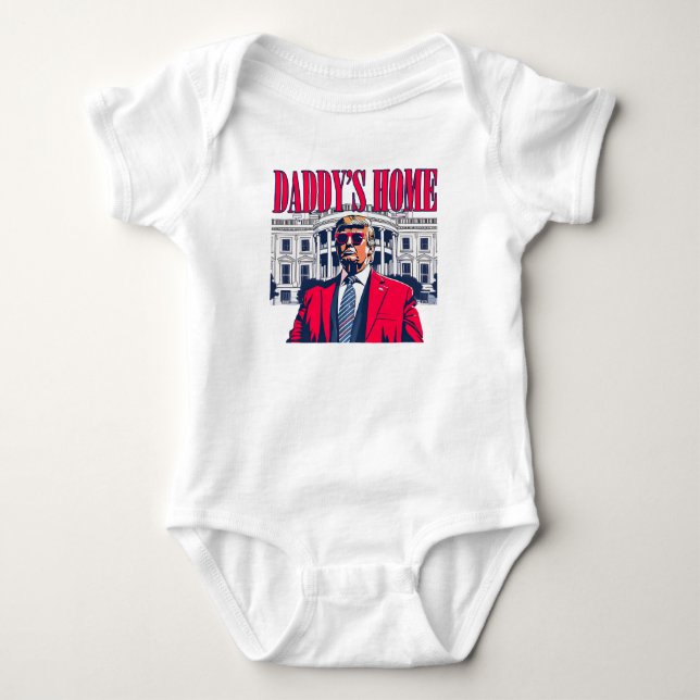 Daddy's Home Red White & Blue Trump Baby Bodysuit (Front)