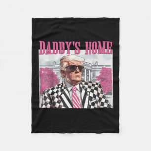 Daddys Home Trump Pink 2024  Fleece Blanket