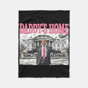 Daddy's Home Trump Shirt Women Men Kids Trump Merc Fleece Blanket