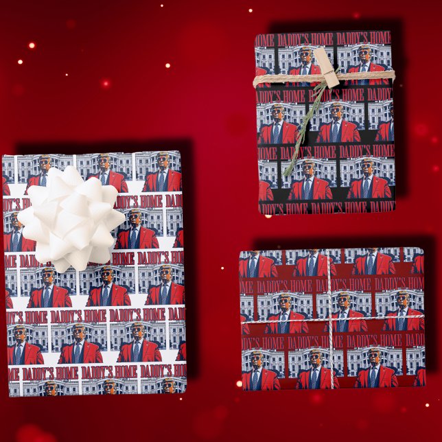 Daddy's Home Trump | White House Donald Trump  Wrapping Paper Sheets (Creator Uploaded)