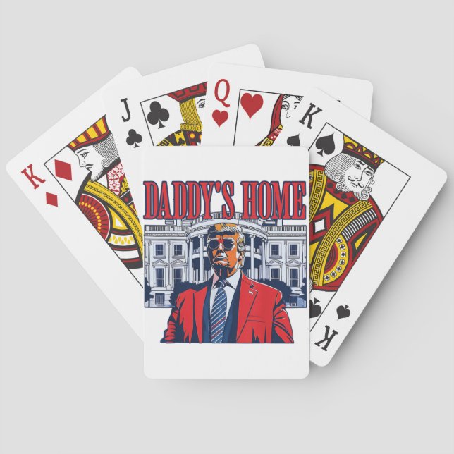 Daddy's Home Trump | White House Trump Gift Poker Cards (Back)