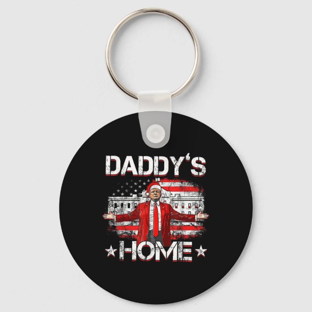 Daddys Home Trump Xmas 2024 Funny Trump Take Ameri Keychain (Front)