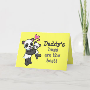 Daddy's hugs are the best Panda bear cuddle card