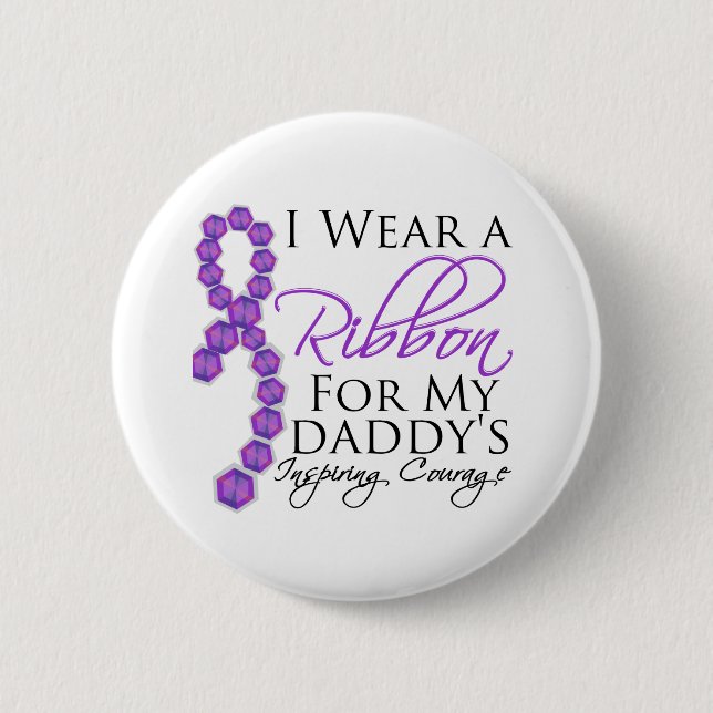 Daddy's Inspiring Courage - Pancreatic Cancer Pinback Button (Front)