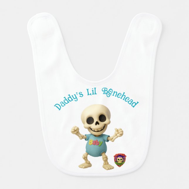 Daddy's Lil' Bonehead Baby Bib Boy (Front)