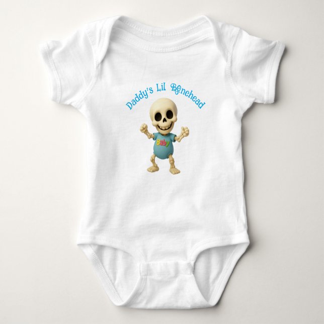 Daddy's Lil Bonehead One-Piece  Baby Bodysuit (Front)