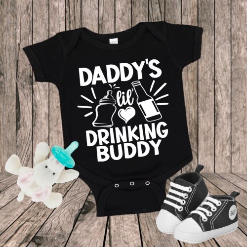 Daddys lil drinking buddy First Fathers Day Baby Baby Bodysuit