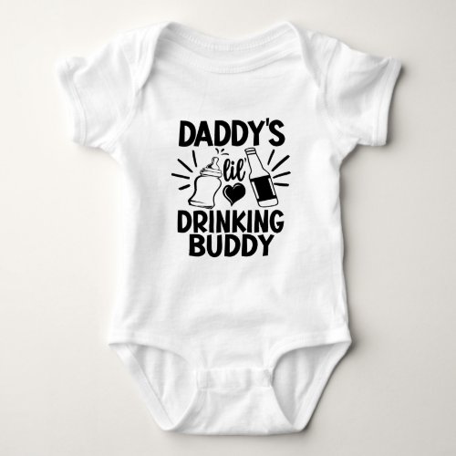 Daddys lil drinking buddy First Fathers Day Baby Bodysuit