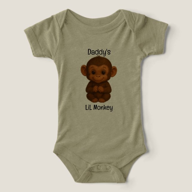 Daddy's LiL Monkey One Piece Infant T-shirt (Design Front)