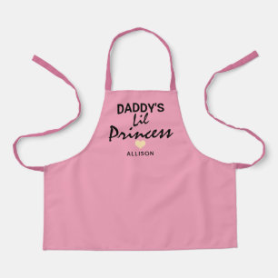 Daddy's Lil Princess Pink Heart Personalized Kids Apron
