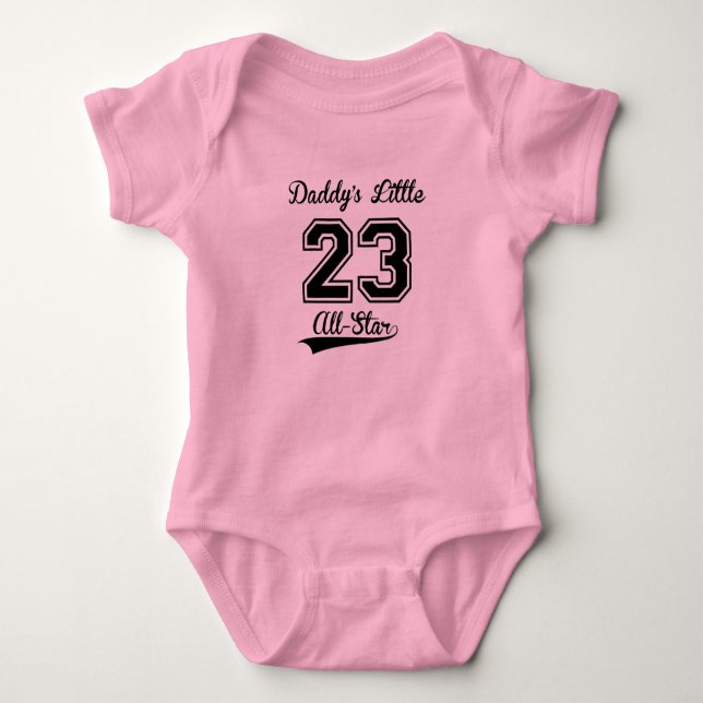 Daddy's Little All-Star (Pink) Baby Bodysuit (Front)