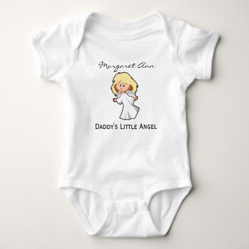 Daddys Little Angel Personalized 2_Side Printed B Baby Bodysuit