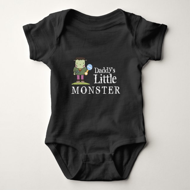 Daddy's Little Baby Monster  Baby Bodysuit (Front)