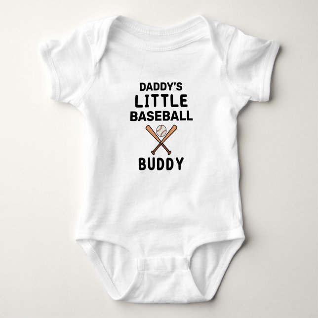 Daddy's Little Baseball Buddy Baby Bodysuit (Front)