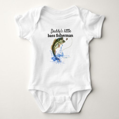 Daddys Little Bass Fisherman Baby Bodysuit