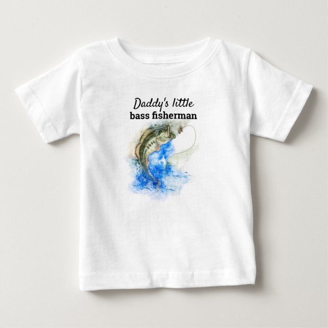 Daddys Little Bass Fisherman Baby T-Shirt (Front)
