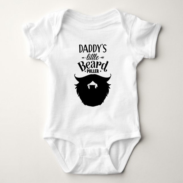 Daddy's Little Beard Puller Baby Bodysuit (Front)