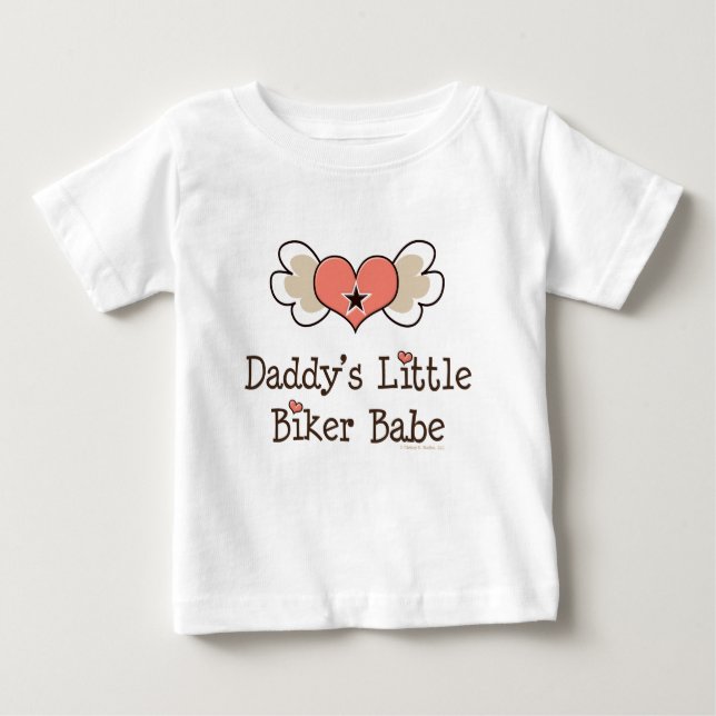 Daddy's Little Biker Babe Baby Girl Tee (Front)