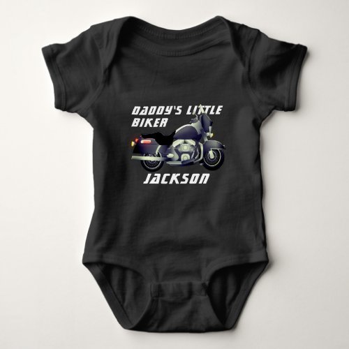 Daddys Little Biker with Motorcycle  Baby Bodysuit