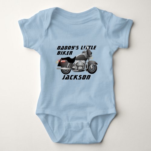 Daddys Little Biker with Motorcycle  Baby Bodysuit